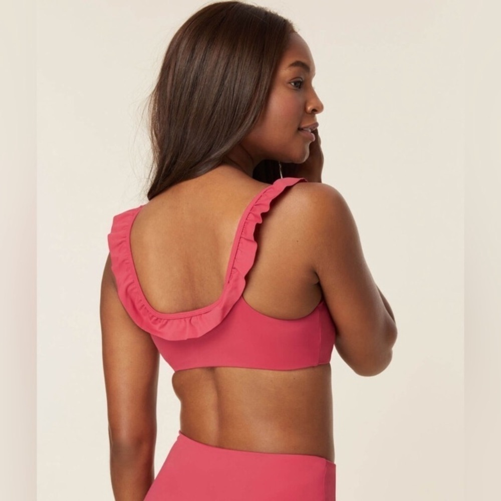 NWT Andie Swim UPF 50 Ruffled The Hydra Bikini Top in Rosette Womens Size Large - Picture 2 of 10